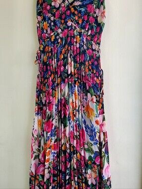 Just...Taylor Vibrant Floral Maxi Dress - Navy, Pink & Orange